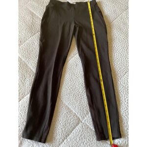 Reitmans Pull On Pants Womens 2P Brown Excellent Zip Front Hem Slim Leg